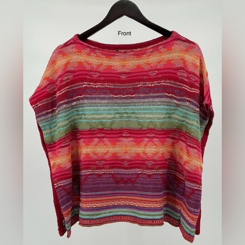 Lauren Ralph Lauren Linen Cotton Stripe Boatneck Sweater XS Semi Sheer - Picture 4 of 12